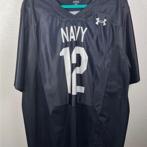 Under Armour XL Blue Men's Navy Football Jersey with White Accents #12